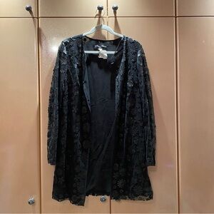 Karl lagergeld Paris black flower floral cardigan